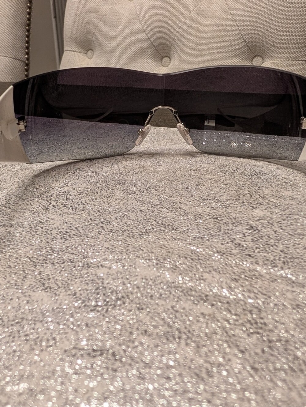 Versace 2054 Rimless Shield Sunglasses NWT Full Inclusion With Box - Picture 5 of 16
